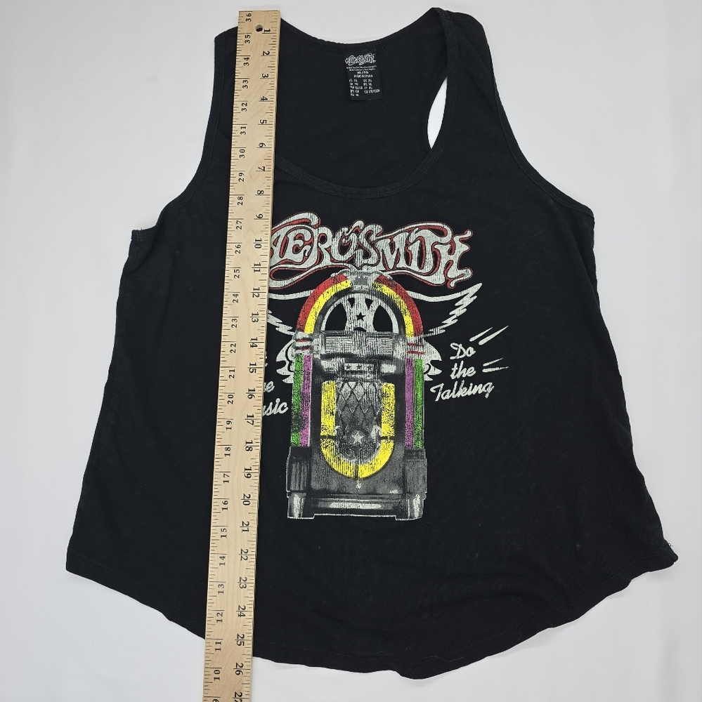 Aerosmith Let the Music do the Talking Black Printed Tank Top - Picture 8 of 8